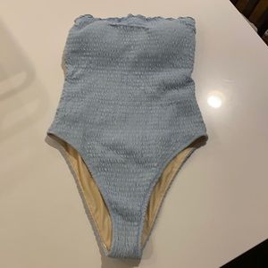 Light blue high leg one piece